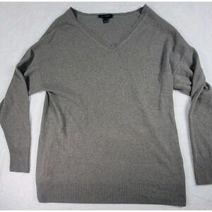 H by Halston Mens Gray Sweater Cashmere Silk Blend Large Lightweight